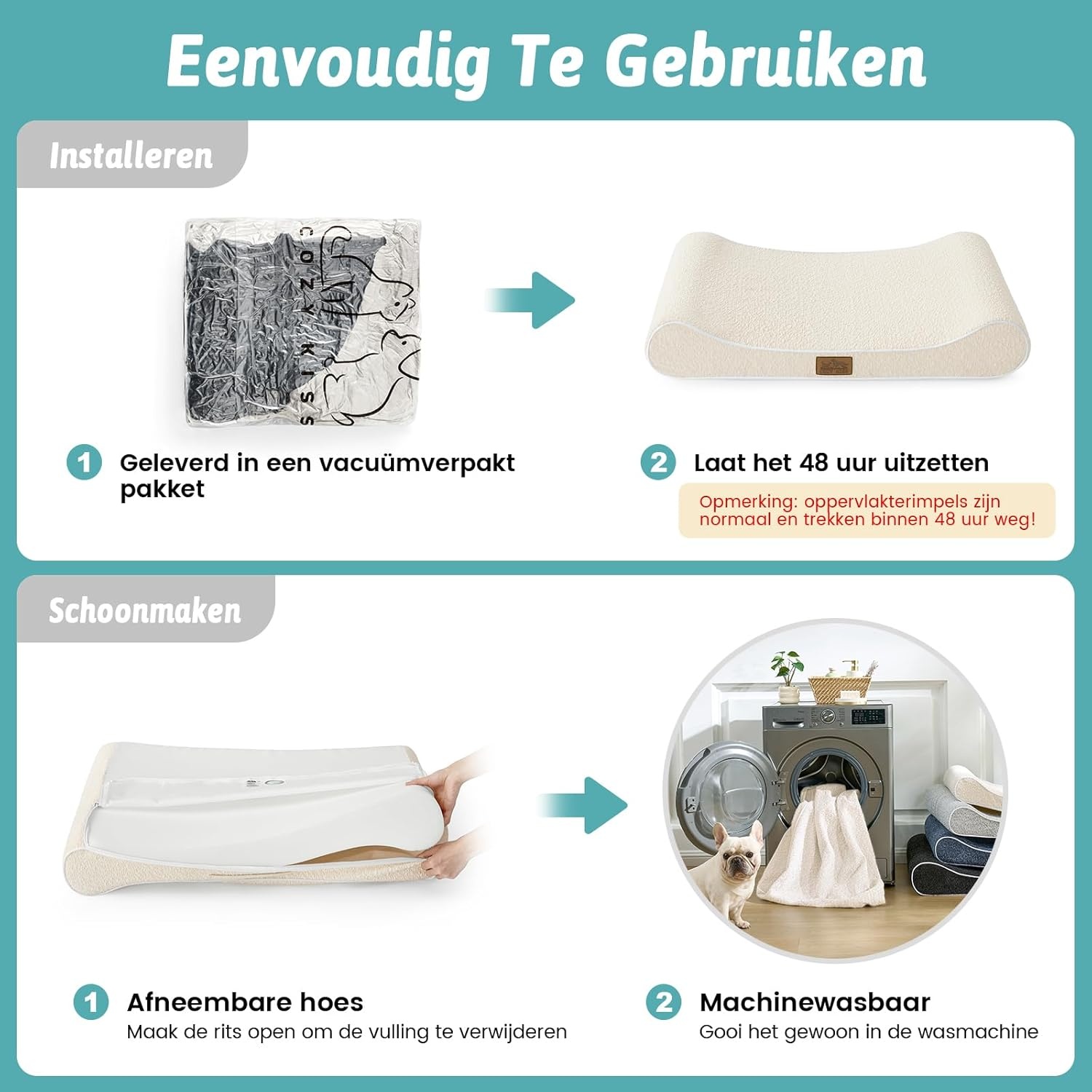 Orthopedisch Hondenbed voor Grote Honden - Beige, 29% Korting!