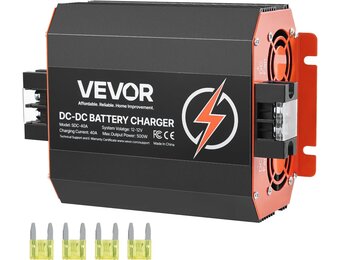 VEVOR DC-naar-DC Acculader 12V 40A - 500W Zwart (34% Korting!)