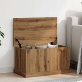Opbergbox bewerkt hout 70x40x38 cm - Artisanaal Eiken