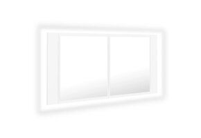 Badkamerkast met Spiegel & LED (90cm) - Wit - 58% Korting!