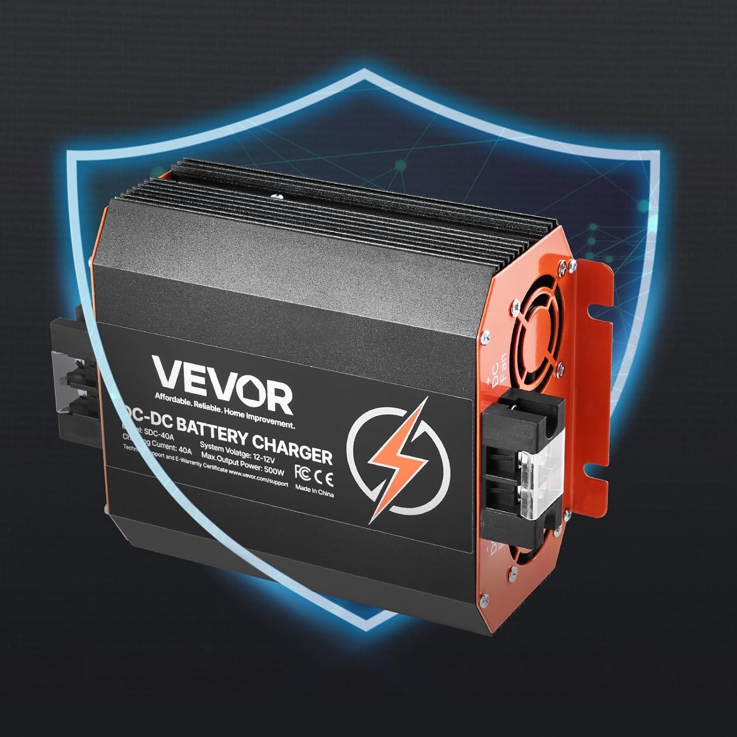 VEVOR DC-naar-DC Acculader 12V 40A - 500W Zwart (34% Korting!)