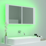 Badkamerkast met Spiegel & LED - Wit - 53% Korting