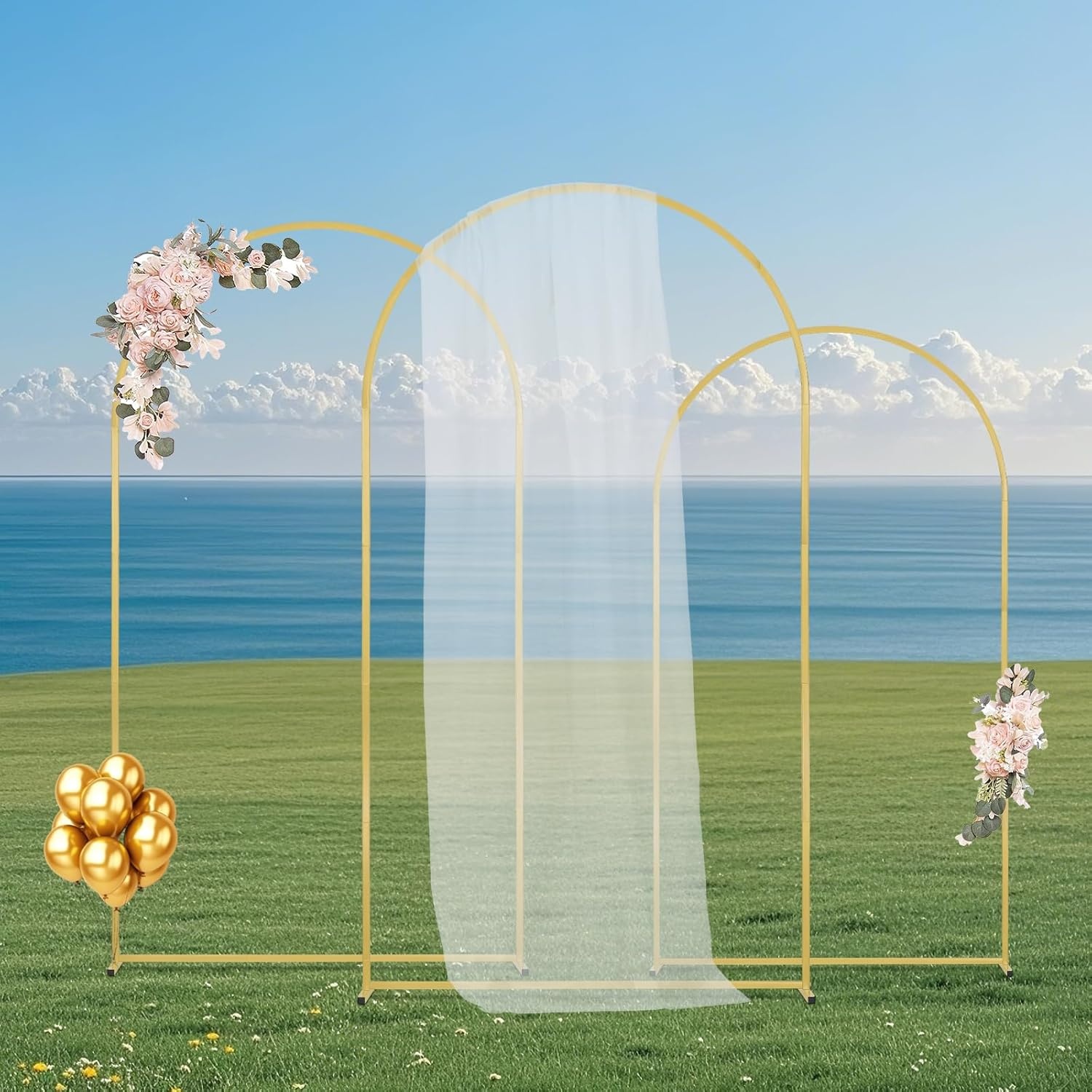3-delige Gouden Bruiloftsboog - 140x244 cm - 34% Korting