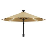 vidaXL Wandparasol LED 300 cm Taupe - 34% Korting