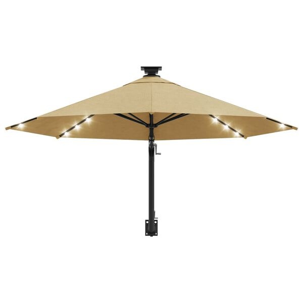 vidaXL Wandparasol LED 300 cm Taupe - 34% Korting