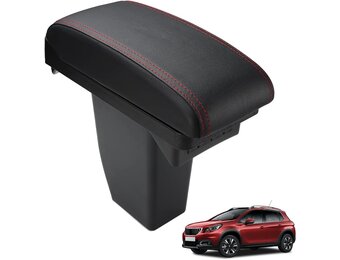 Armsteun met Opbergvak & USB voor Peugeot 2008 (2013-2019) - Rood