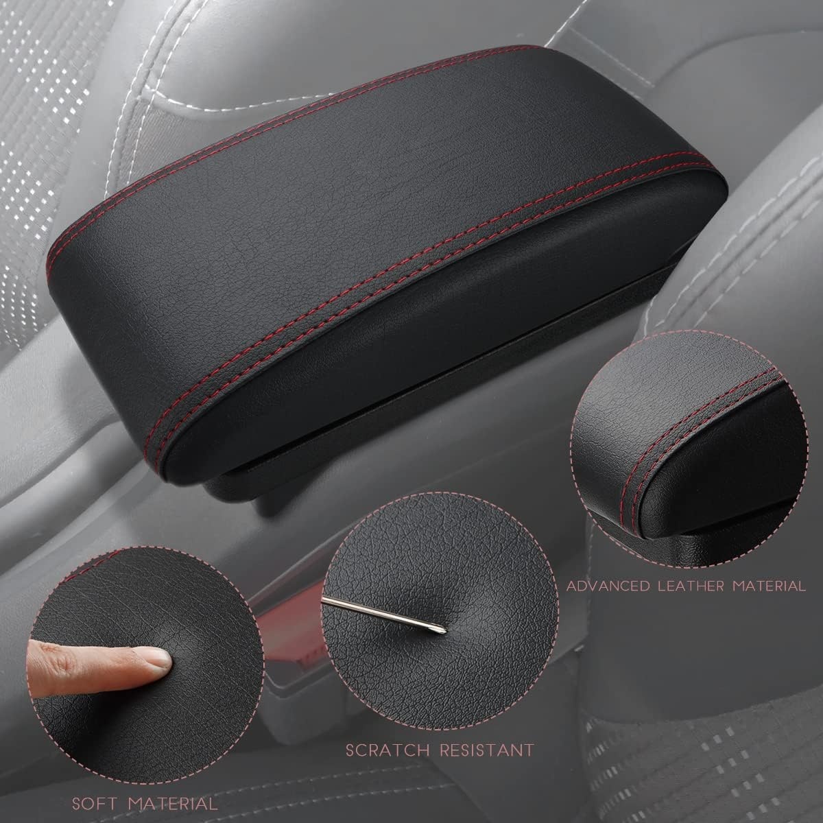 Armsteun met Opbergvak & USB voor Peugeot 2008 (2013-2019) - Rood
