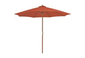 Parasol Terracotta met Houten Paal 300 cm - 34% Korting