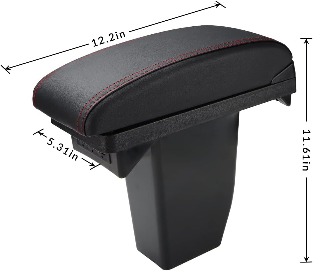 Armsteun met Opbergvak & USB voor Peugeot 2008 (2013-2019) - Rood