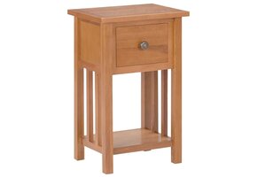 vidaXL Bijzettafel Eikenhout 35x27x55 cm met Lade - 73% Korting