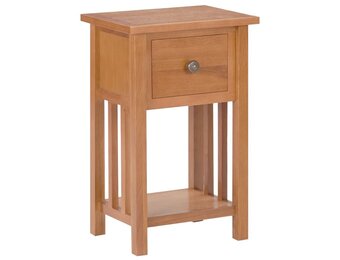 vidaXL Eikenhout Bijzettafel met Lade 55cm - 70% Korting