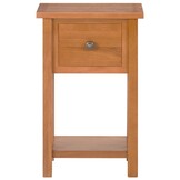 vidaXL Eikenhout Bijzettafel met Lade 55cm - 70% Korting