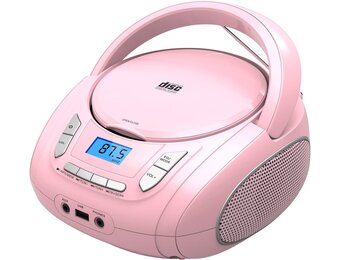 Roze Boombox CD-speler met Bluetooth & FM Radio - 29% Korting