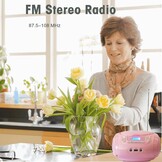 Roze Boombox CD-speler met Bluetooth & FM Radio - 29% Korting