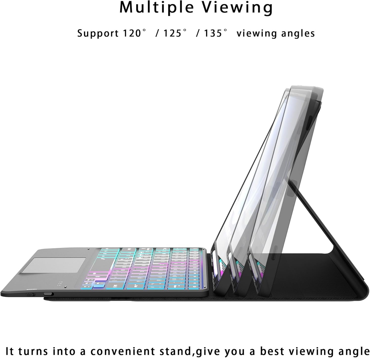 Toetsenbordhoes met Touchpad voor Samsung Tab S9/S9 FE - Zwart