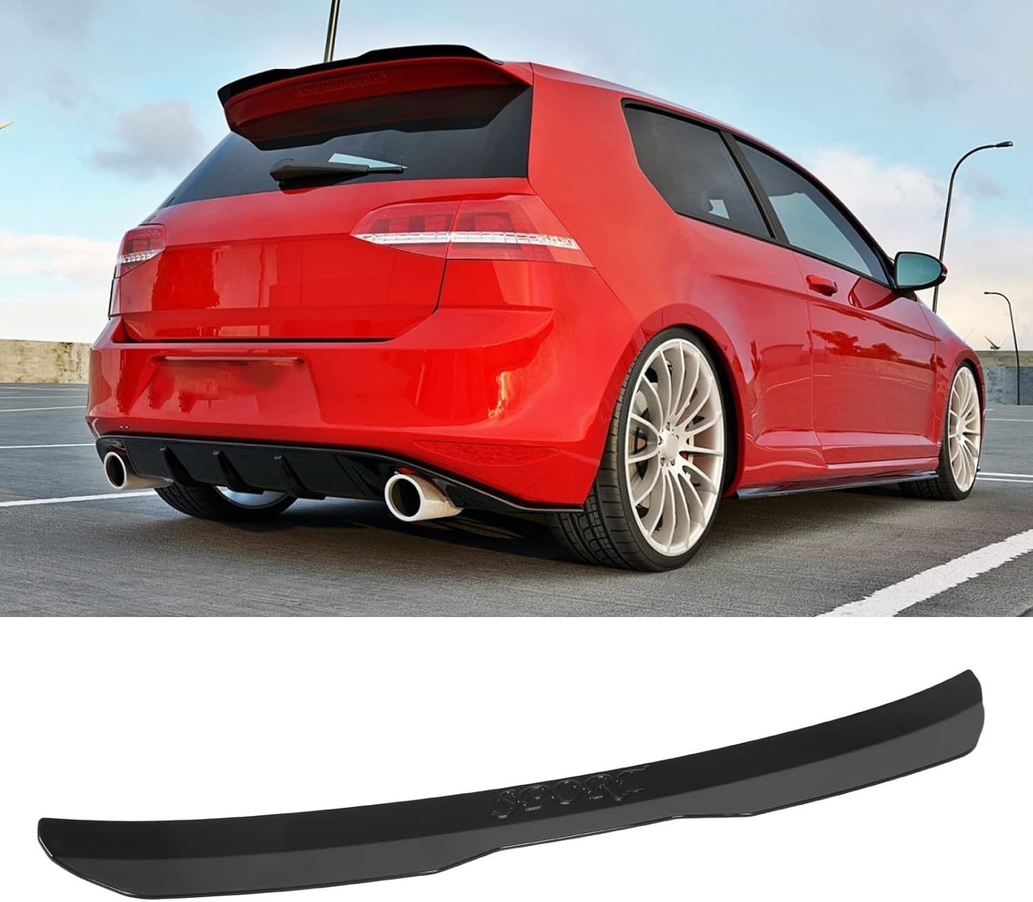 Universele Glans Zwarte Achterspoiler (ABS) - 29% Korting!