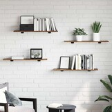 Boekenplank Bord (4 stuks) Bruin 80x20 cm - Bewerkt Hout | 33% Korting