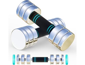 Verstelbare Halters (2x 5/10/15 kg) - Ruimtebesparend & Comfortabel Trainen