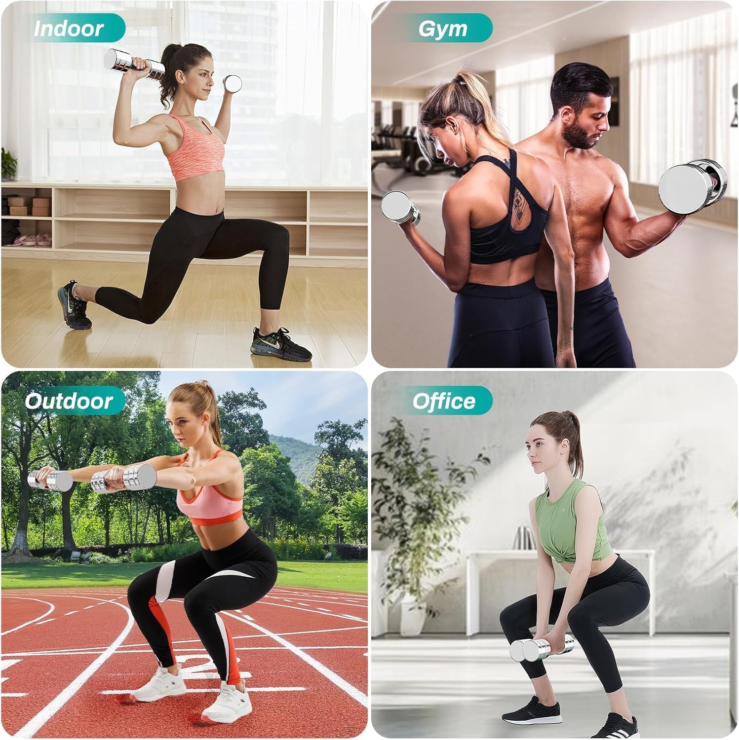 Verstelbare Halters (2x 5/10/15 kg) - Ruimtebesparend & Comfortabel Trainen