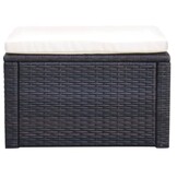 Bruine Poly Rattan Voetenbank/Poef 53x53x30 cm (34% Korting)