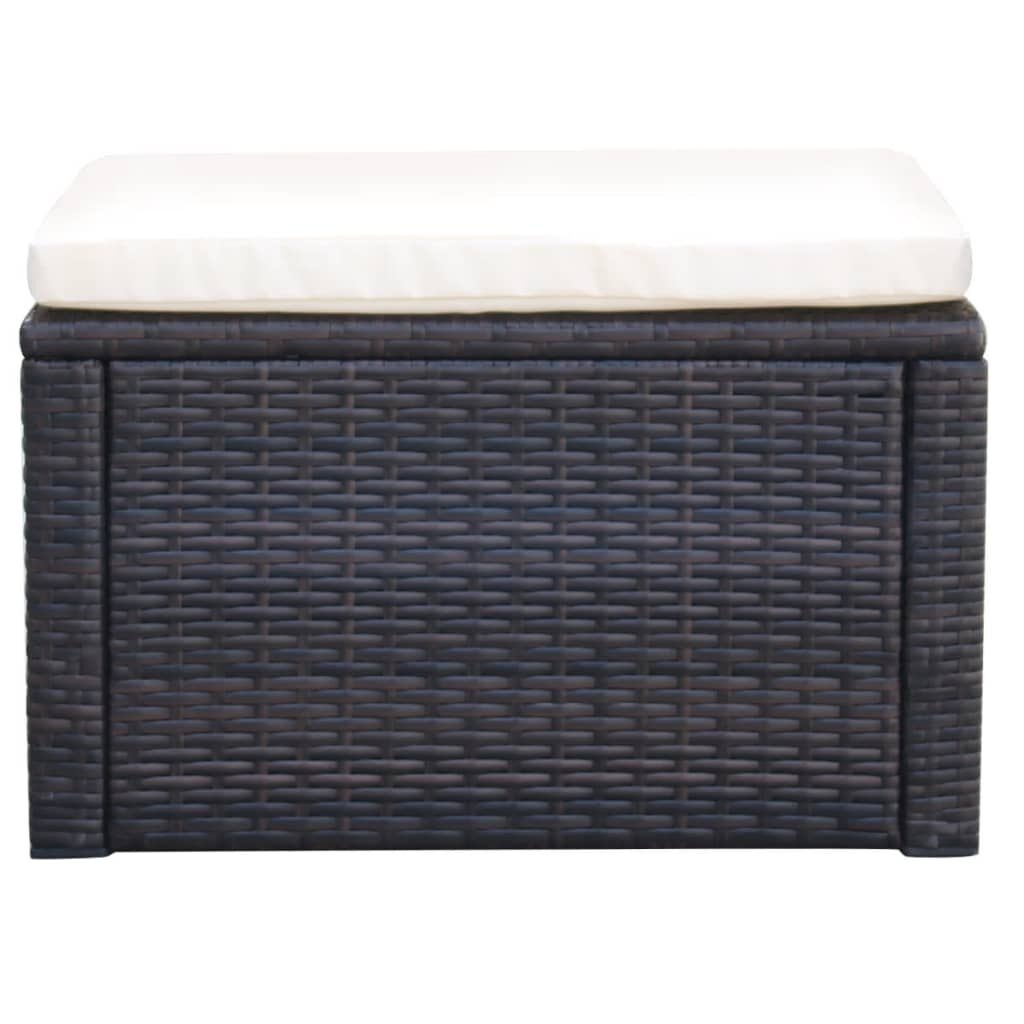 Bruine Poly Rattan Voetenbank/Poef 53x53x30 cm (34% Korting)