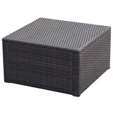 Bruine Poly Rattan Voetenbank/Poef 53x53x30 cm (34% Korting)