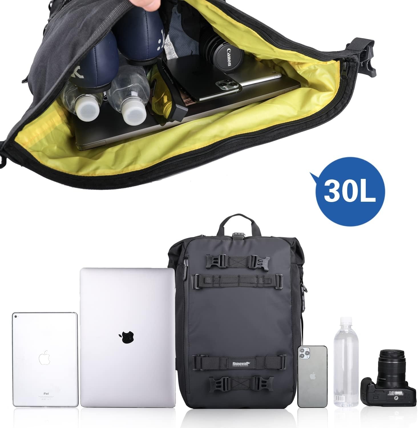 Waterdichte Motorfiets Staarttas 30L - Zwart (29% Korting)