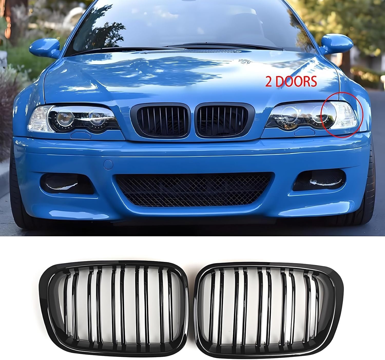 Zwarte Glanzende Radiatorgrill BMW 2 Serie F22/F23 - 29% Korting
