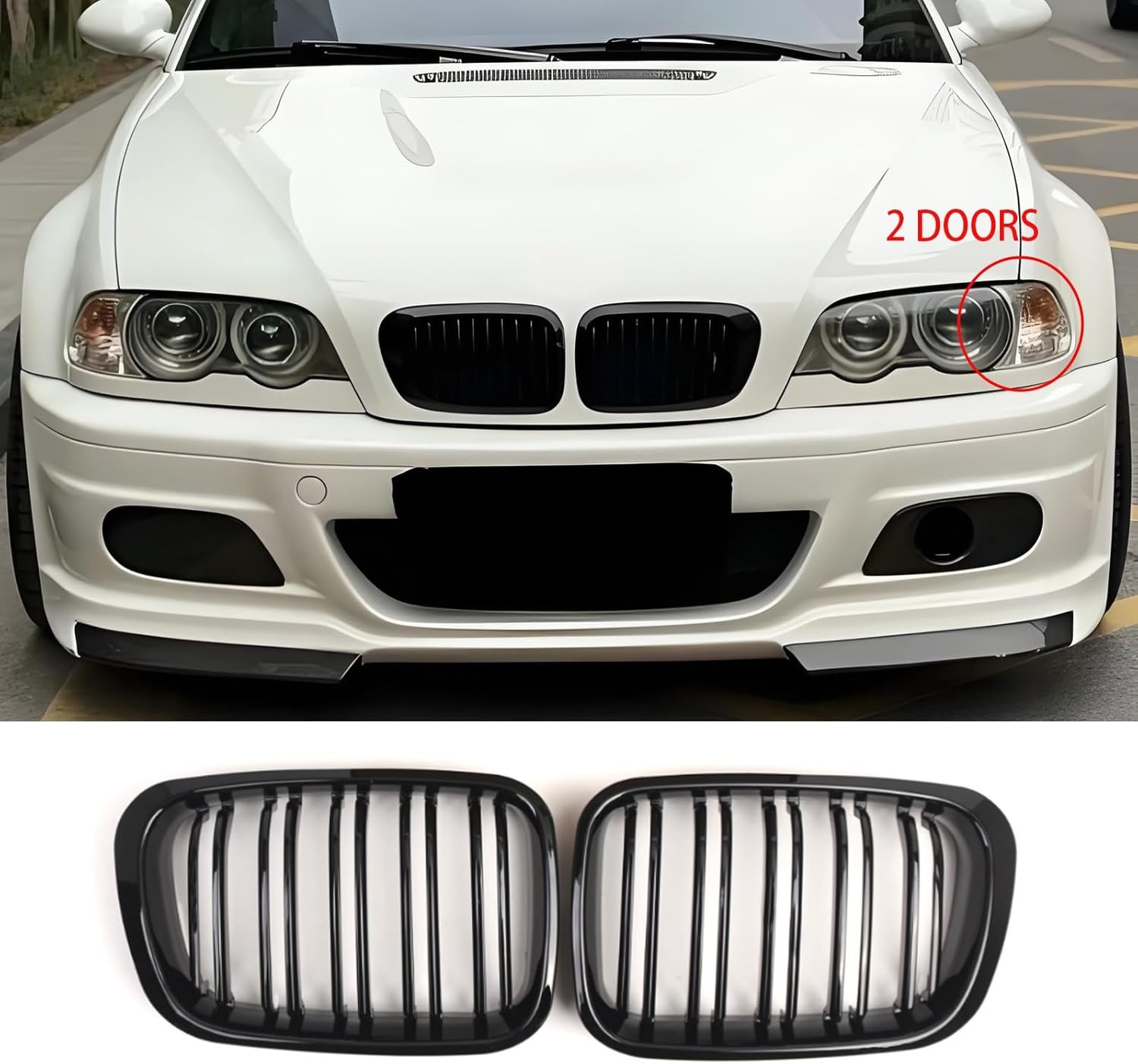 Zwarte Glanzende Radiatorgrill BMW 2 Serie F22/F23 - 29% Korting