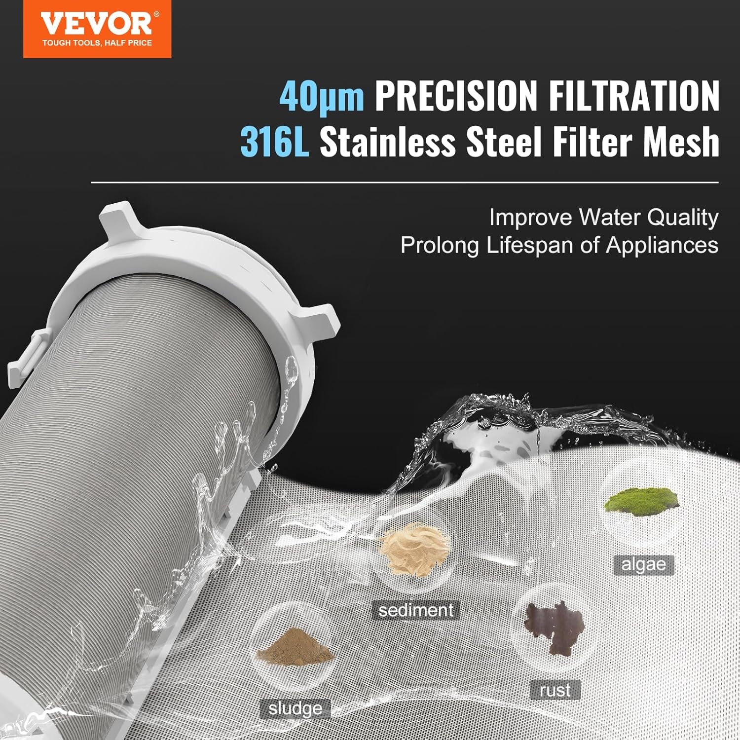 VEVOR Bronwater Filter: 40 Micron, 4T/H Debiet - 33% Korting!