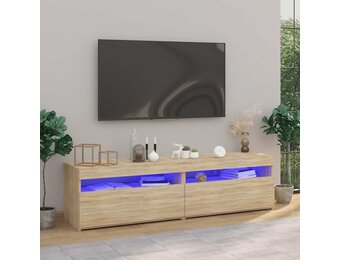 2x TV-meubel met LED, Sonoma Eiken, 75x35x40 cm - 34% Korting