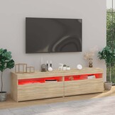 2x TV-meubel met LED, Sonoma Eiken, 75x35x40 cm - 34% Korting