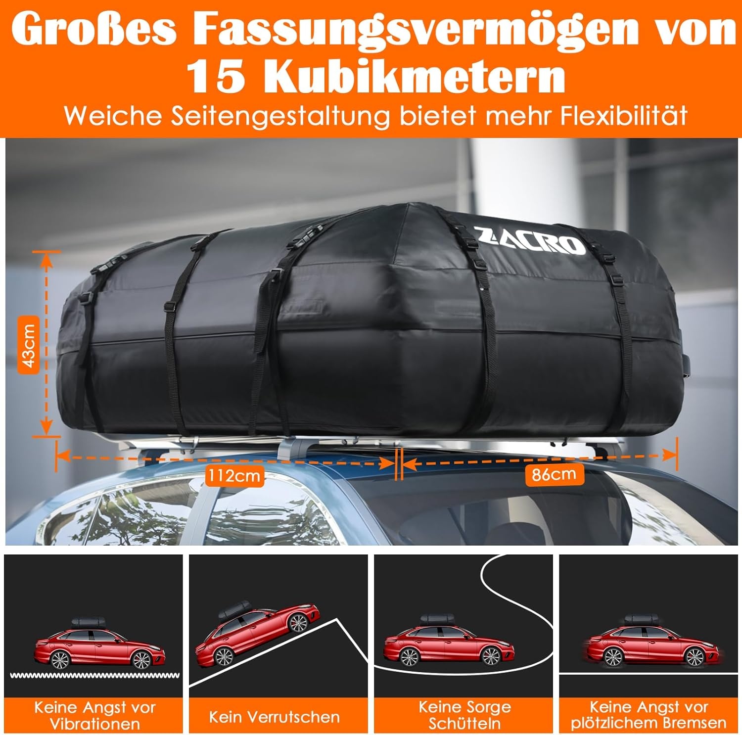 Zacro Dakkoffer 425L Waterdicht - Meer Bagageruimte op Elke Auto (29% Korting!)