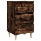 Nachtkastje gerookt eiken 40x35x69 cm met 3 lades (33% korting)