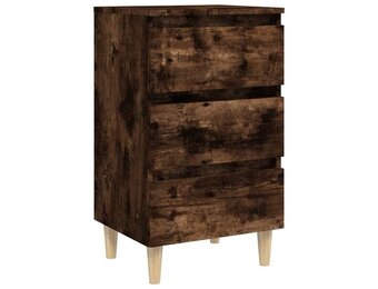 Nachtkastje gerookt eiken 40x35x69 cm met 3 lades (33% korting)