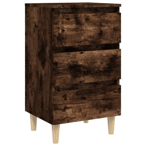 Nachtkastje gerookt eiken 40x35x69 cm met 3 lades (33% korting)