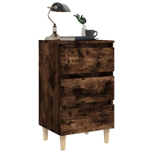Nachtkastje gerookt eiken 40x35x69 cm met 3 lades (33% korting)