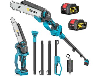 Gisam Accu Kettingzaag & Snoeischaar met 4.2m Bereik - 30% Korting