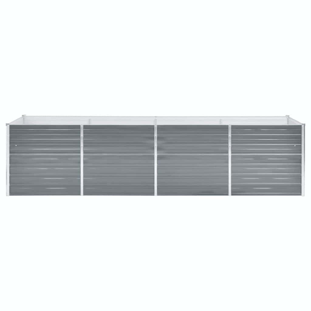 vidaXL Plantenbak verhoogd 320x80x77 cm gegalvaniseerd staal grijs