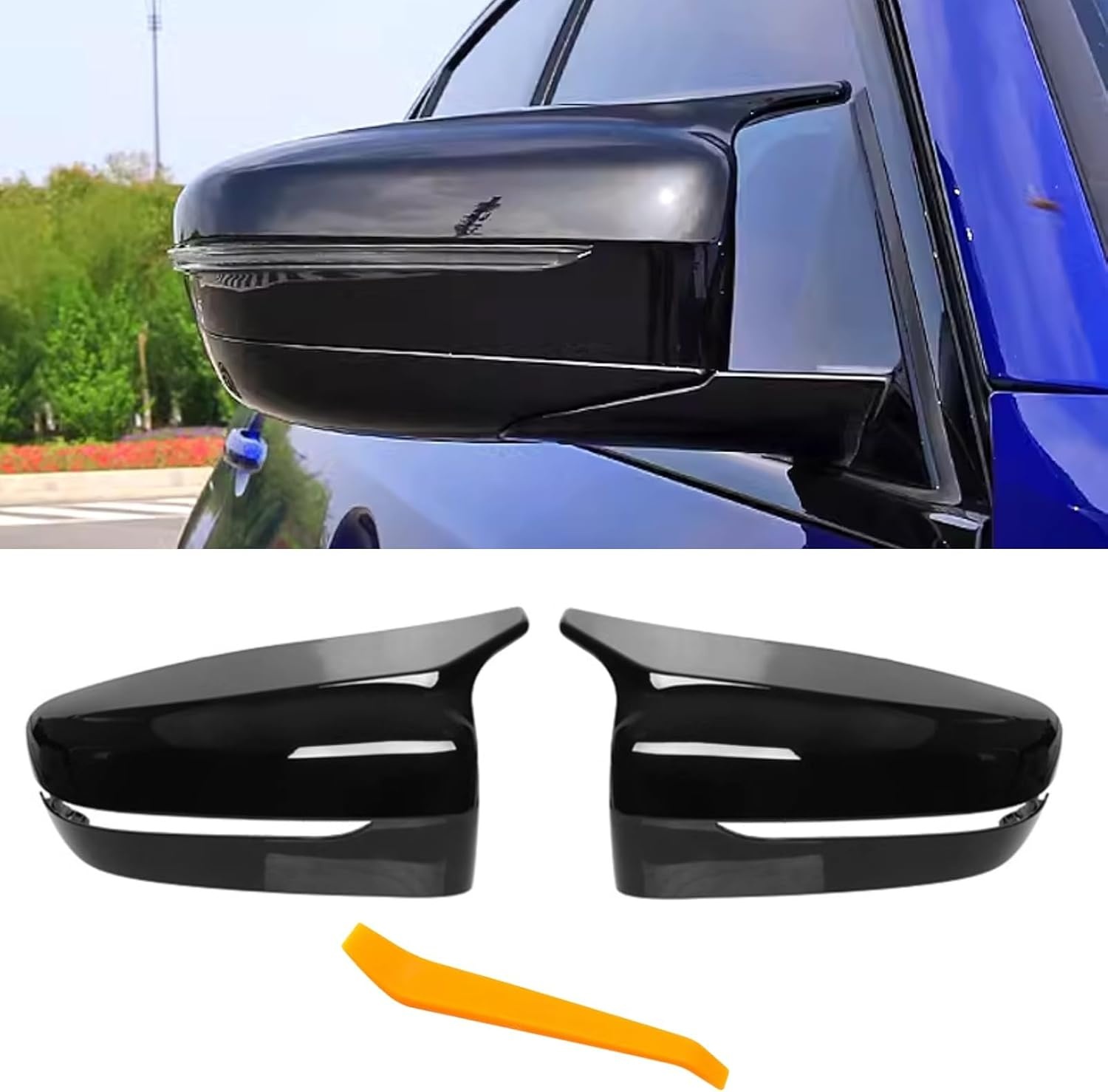 Glans Zwarte Spiegelkappen Links & Rechts - BMW 2, 3, 4, 5, 7, 8 Serie (29% Korting)