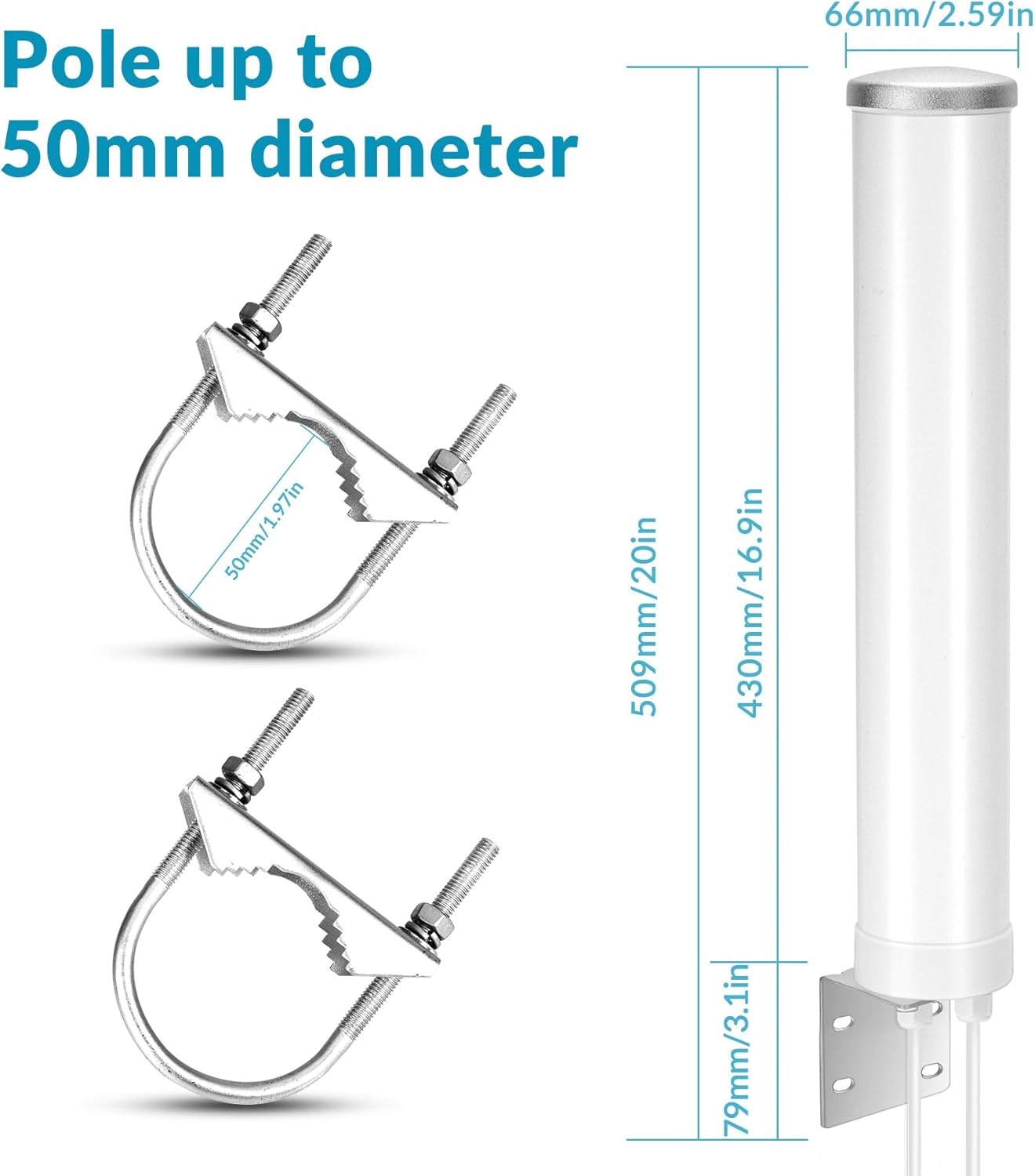 5G LTE Buiten MIMO Antenne 12 dBi met Adapters - 29% Korting!