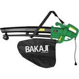 Elektrische bladzuiger voor de tuin, 3-in-1, bladblazer en bladblazer, vermogen 3000 W, met opvangbak 45 l, schouderriem voor onderhoud buiten (met donkergroene draad) - Maat Con Filo Verde Scuro
