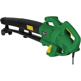 Elektrische bladzuiger voor de tuin, 3-in-1, bladblazer en bladblazer, vermogen 3000 W, met opvangbak 45 l, schouderriem voor onderhoud buiten (met donkergroene draad) - Maat Con Filo Verde Scuro