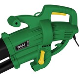 Elektrische bladzuiger voor de tuin, 3-in-1, bladblazer en bladblazer, vermogen 3000 W, met opvangbak 45 l, schouderriem voor onderhoud buiten (met donkergroene draad) - Maat Con Filo Verde Scuro
