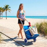 Aktive 2-in-1 Strandstoel en Transportwagen - Opvouwbaar - Blauw - 117 x 67 x 60 cm