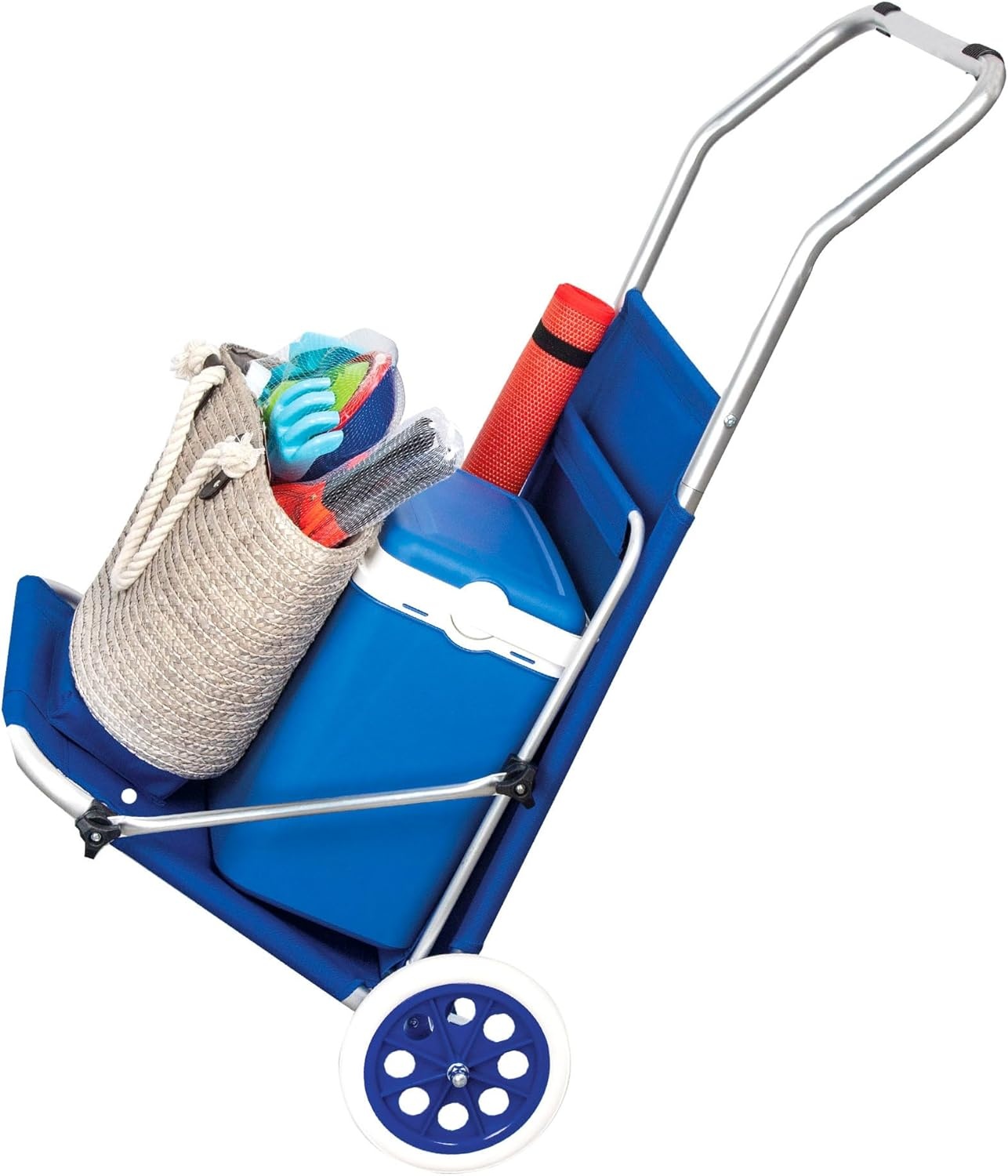 Aktive 2-in-1 Strandstoel en Transportwagen - Opvouwbaar - Blauw - 117 x 67 x 60 cm