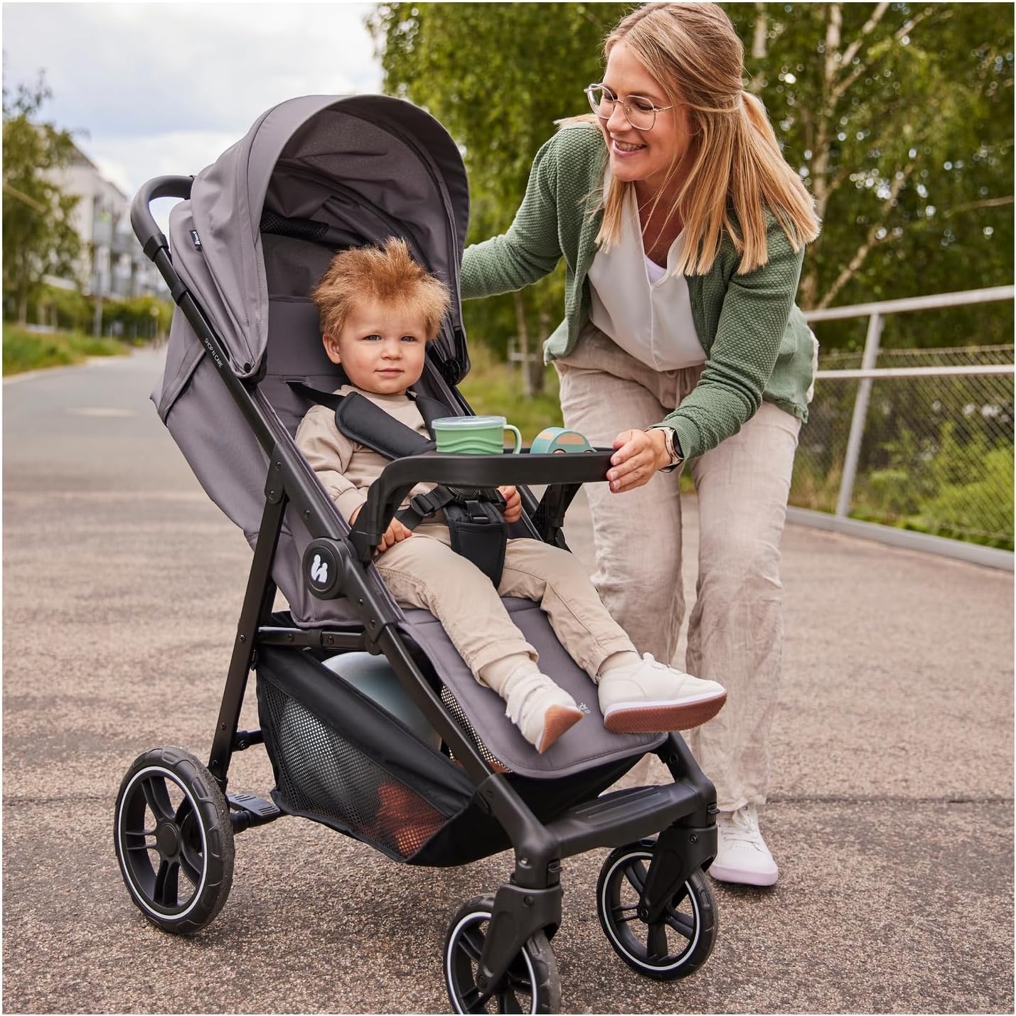 Hauck Shop N Care Trio Set Olive - 3-in-1 Kinderwagen met Reiswieg en Autostoeltje