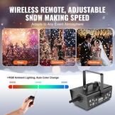 VEVOR Sneeuwmachine, 650 W, hand-/hangmachine, binnen, afstandsbediening, met 1 l, kunstmatig reservoir voor kerstfeest