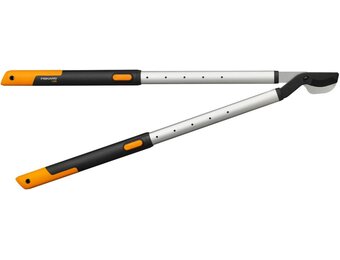 Fiskars Telescopische takkenschaar, bypass-takkenschaar voor jong hout, antikleeflaag, gehard precisiestaal, lengte handgrepen: 66 - 90 cm, zwart/oranje, SmartFit, L86, 1013564