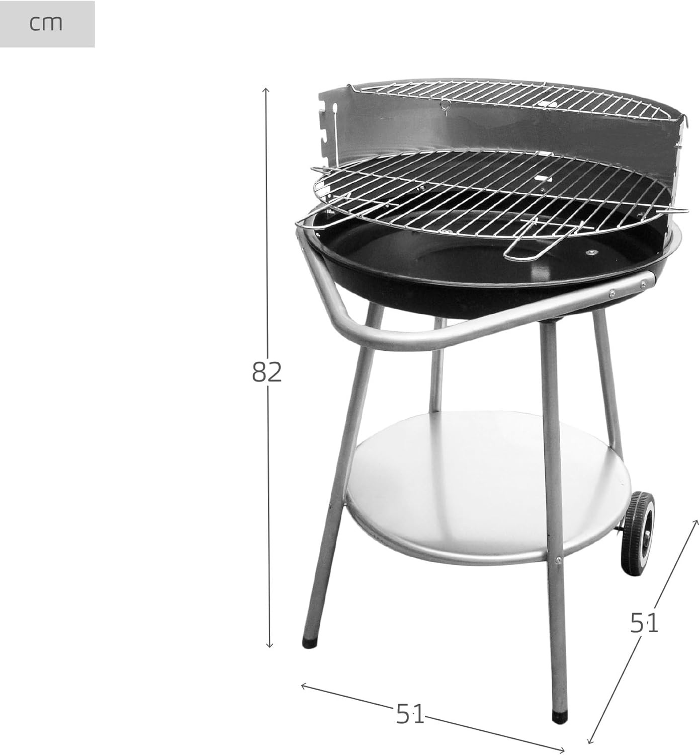 AKTIVE 52972 - Draagbare ronde grill